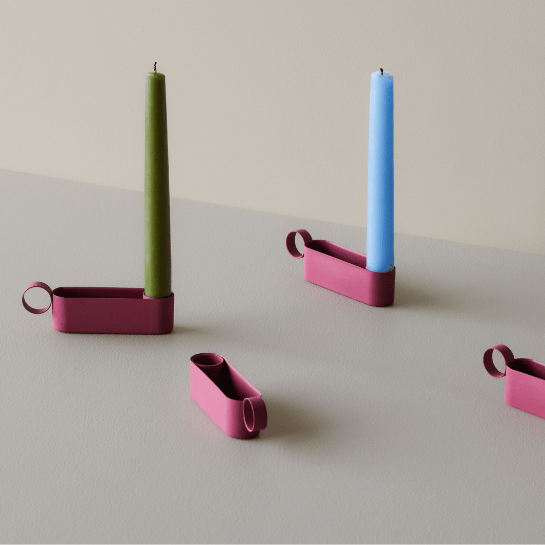 Emosh candlestick - kaarsenstandaar - burgundy