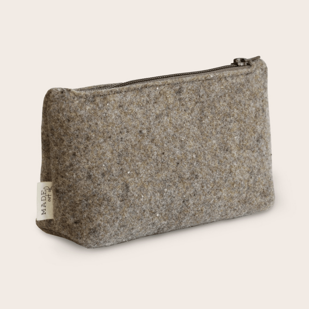 Etui gerecycled wolvilt - taupe