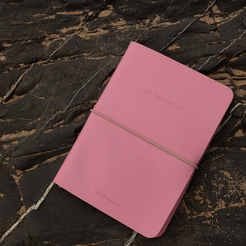 Refillable notebook M - vegan leather - pink