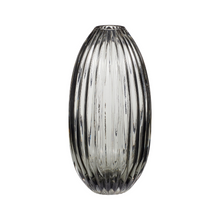 Load image into Gallery viewer, Ripple Vase - smoked ribbed vase - grey
