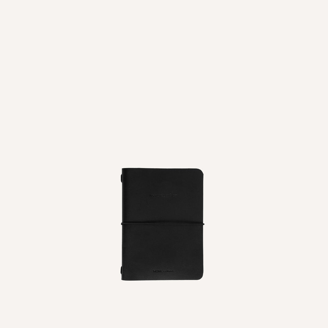 Hervulbaar notitieboek / notebook M - vegan leather - zwart